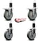 Service Caster 5'' Gray Poly Swivel 1-5/8'' Expanding Stem Caster Set 2 Total Lock Brakes, 4PK SCC-EXTTL20S514-PPUB-2-S-2-158 - alternate 2